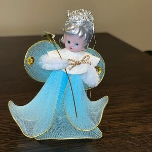 Vintage 1950’s Pipe Cleaner Blue Angel Christmas Ornament MCM